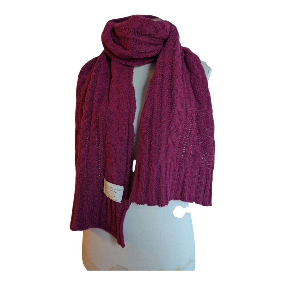 Marc by Marc Jacobs Fuchsia Knit Wool Cable Scarf